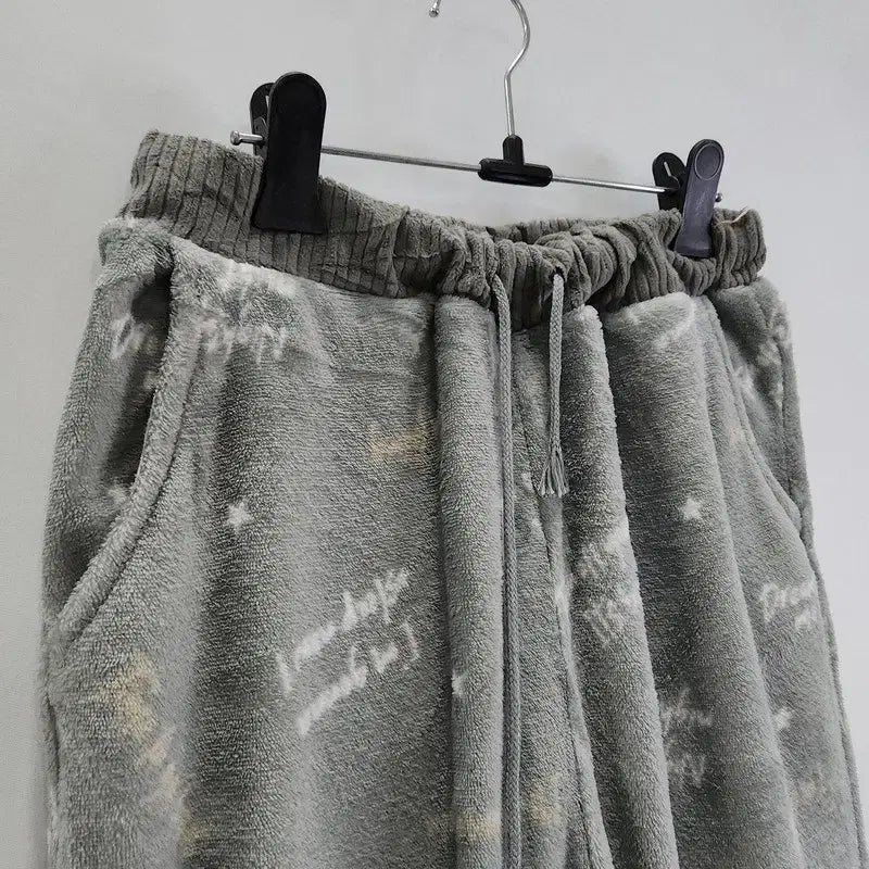 [SOLD OUT] 빈티지 레터링 스타 후리스 조거 팬츠
