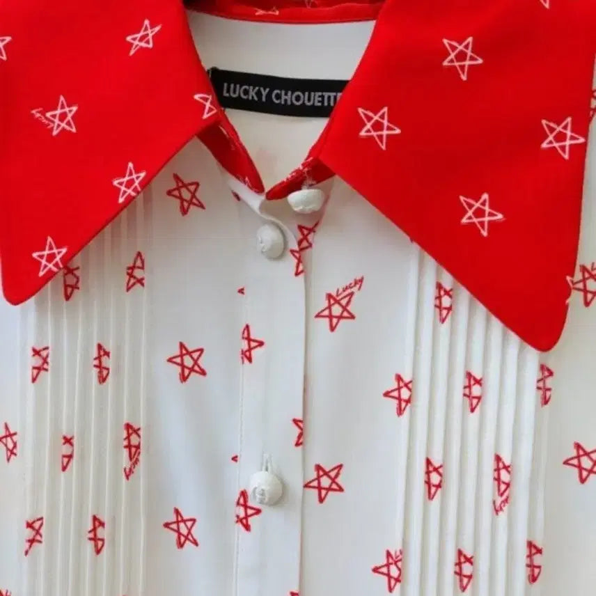 [BUNJANG] Lucky Chouette Star Pattern Blouse / 럭키슈에뜨 별 패턴 블라우스