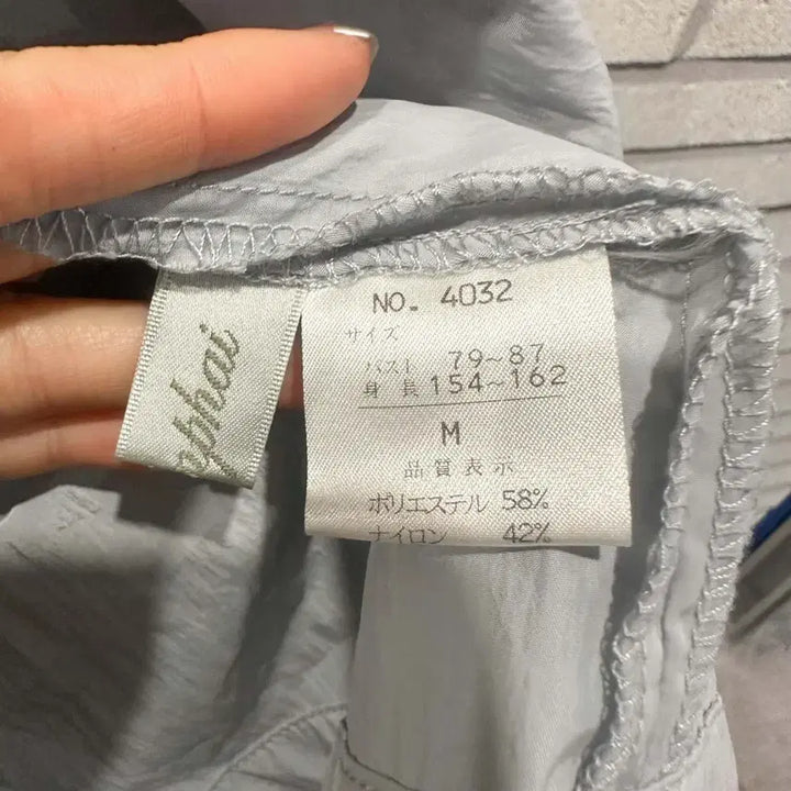 [BUNJANG] Vintage Nylon Double Trench Jacket Sky Blue / JPN VINTAGE 나일론 더블 트렌치 자켓 소매벨트 디테일 스카이블루