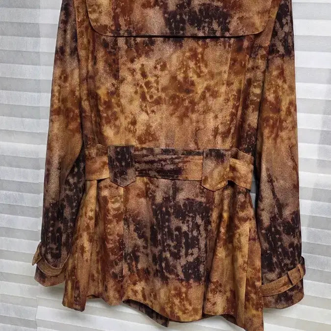 [BUNJANG] EVA Brown Pattern Belt Jacket / 여성 EVA 브라운 패턴 벨트 자켓