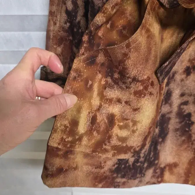 [BUNJANG] EVA Brown Pattern Belt Jacket / 여성 EVA 브라운 패턴 벨트 자켓