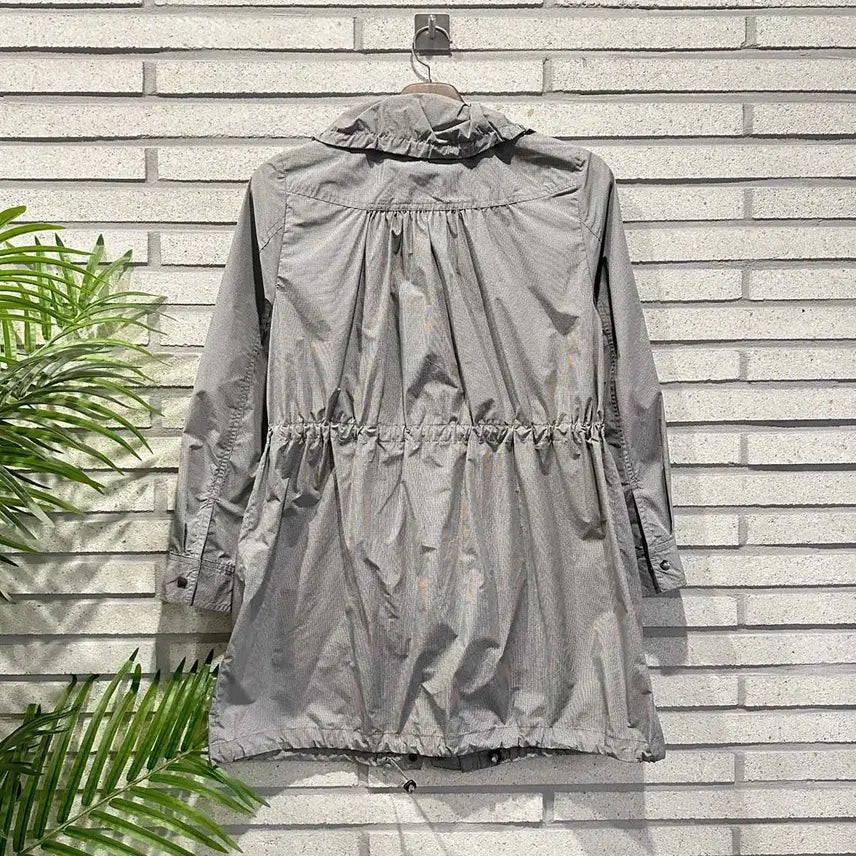 [BUNJANG] Vintage Gray Jacket / JPN VINTAGE 야상 자켓 셔링 카라넥 허리 스트링 디테일 그레이