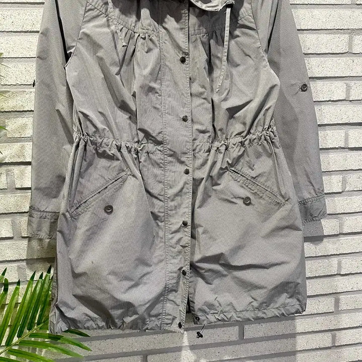 [BUNJANG] Vintage Gray Jacket / JPN VINTAGE 야상 자켓 셔링 카라넥 허리 스트링 디테일 그레이