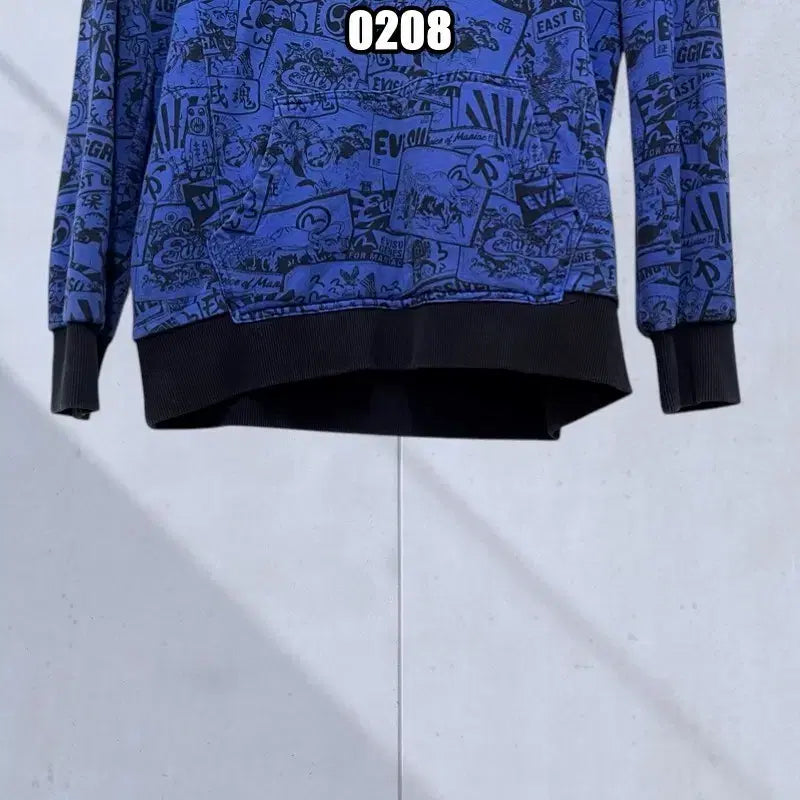 [BUNJANG] EVISU Blue Big Logo Hoodie / XL 에비수 블루 빅로고 후드티