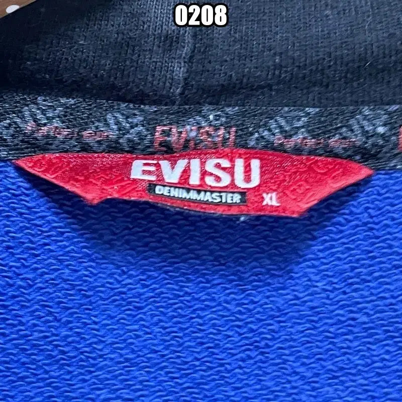 [BUNJANG] EVISU Blue Big Logo Hoodie / XL 에비수 블루 빅로고 후드티