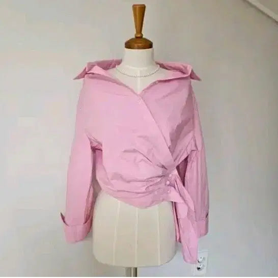 [BUNJANG] Pink Shirt Blouse / 세일바배))랩 스타일  셔츠 블라우스
