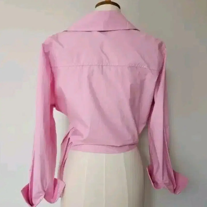 [BUNJANG] Pink Shirt Blouse / 세일바배))랩 스타일 핑크 셔츠 블라우스