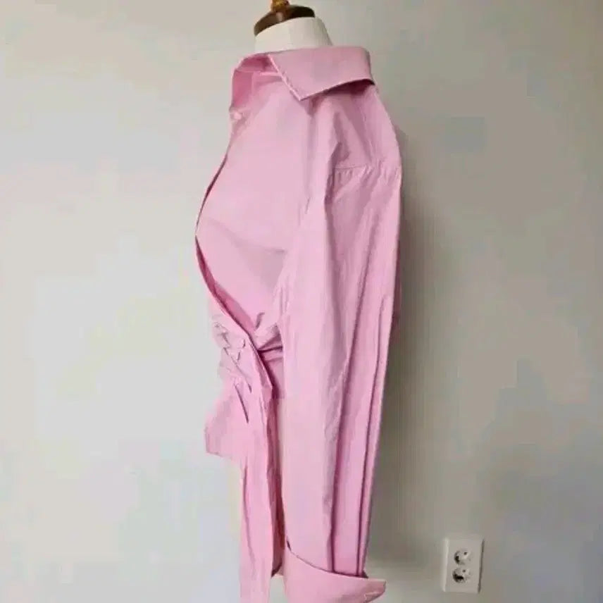 [BUNJANG] Pink Shirt Blouse / 세일바배))랩 스타일  셔츠 블라우스