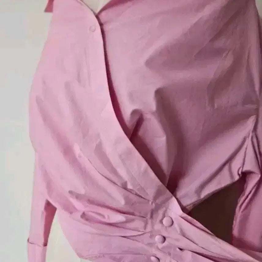 [BUNJANG] Pink Shirt Blouse / 세일바배))랩 스타일  셔츠 블라우스