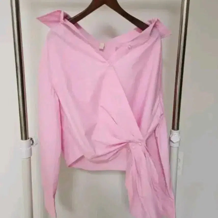 [BUNJANG] Pink Shirt Blouse / 세일바배))랩 스타일 핑크 셔츠 블라우스