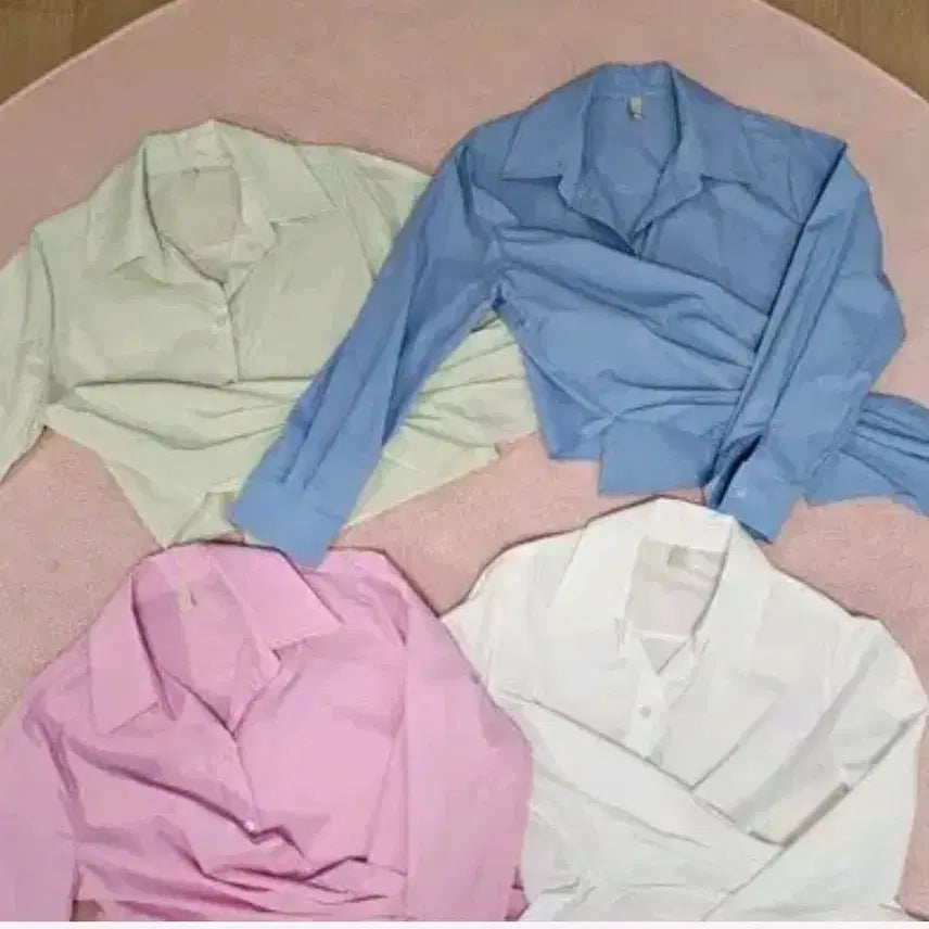 [BUNJANG] Pink Shirt Blouse / 세일바배))랩 스타일 핑크 셔츠 블라우스