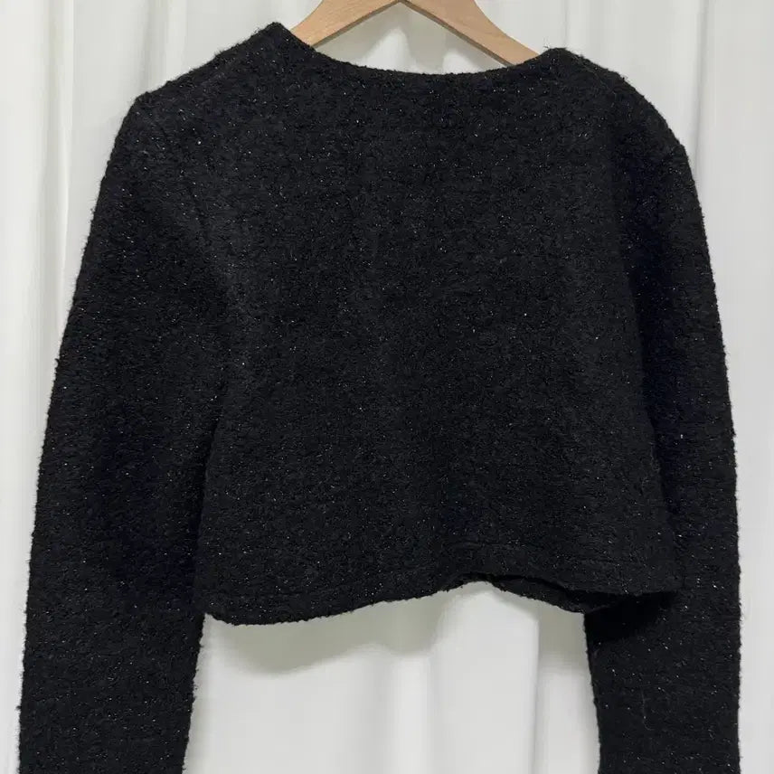 [BUNJANG] BABI Black Tweed Crop Jacket / BABI 블랙 트위드 크롭 자켓