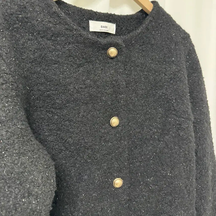 [BUNJANG] BABI Black Tweed Crop Jacket / BABI 블랙 트위드 크롭 자켓