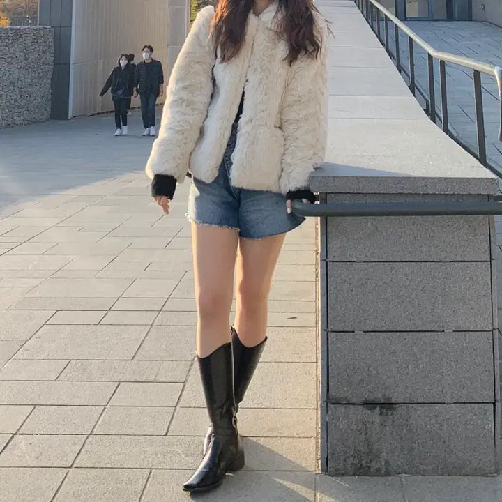 [BUNJANG] Eco Fur Jacket / 에코퍼 자켓