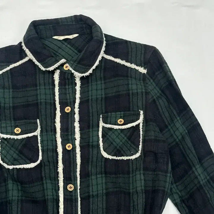 [BUNJANG] Y2K Grunge Check Shirt / 일본빈티지 Y2K 러블리 퍼 체크 그런지 하구미 그린 셔츠 남방