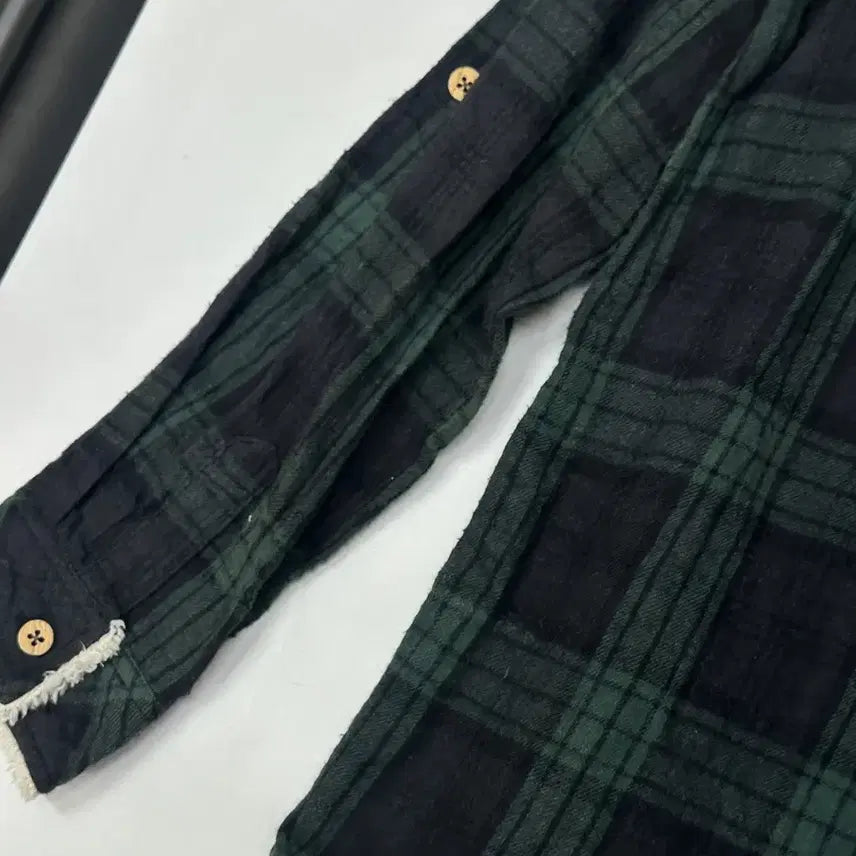 [BUNJANG] Y2K Grunge Check Shirt / 일본빈티지 Y2K 러블리 퍼 체크 그런지 하구미 그린 셔츠 남방