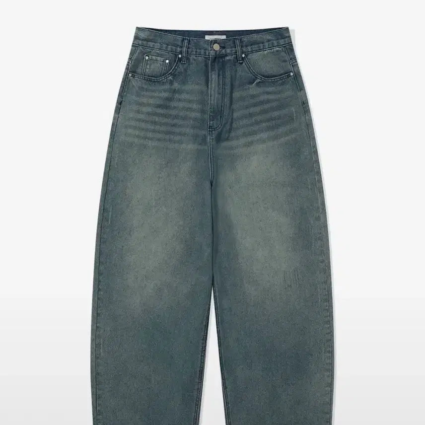 [BUNJANG] Washed Denim Pants - Medium Blue / 데미지 워시드 데님 팬츠 - 미디엄 블루