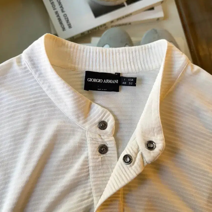 [BUNJANG] Giorgio Armani Henley Knit Top 105 / 조르지오 아르마니 헨리넥 니트 남성105