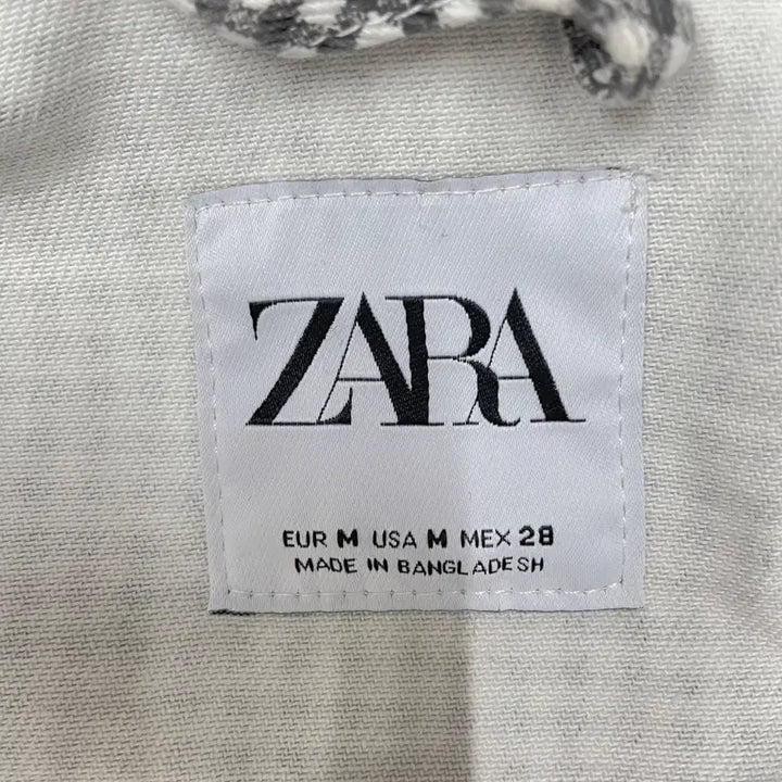 [BUNJANG] ZARA Check Cropped Denim Jacket / 자라(ZARA) 체크 크롭 데님 자켓