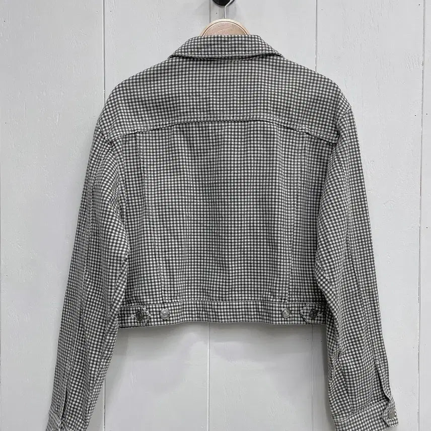[BUNJANG] ZARA Check Cropped Denim Jacket / 자라(ZARA) 체크 크롭 데님 자켓