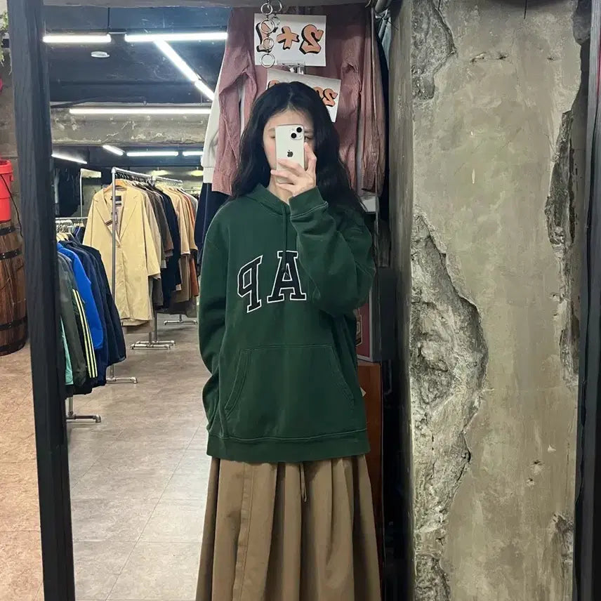 [BUNJANG] Unbranded Green Hoodie / 갭 후드티 그린 L #csz3357