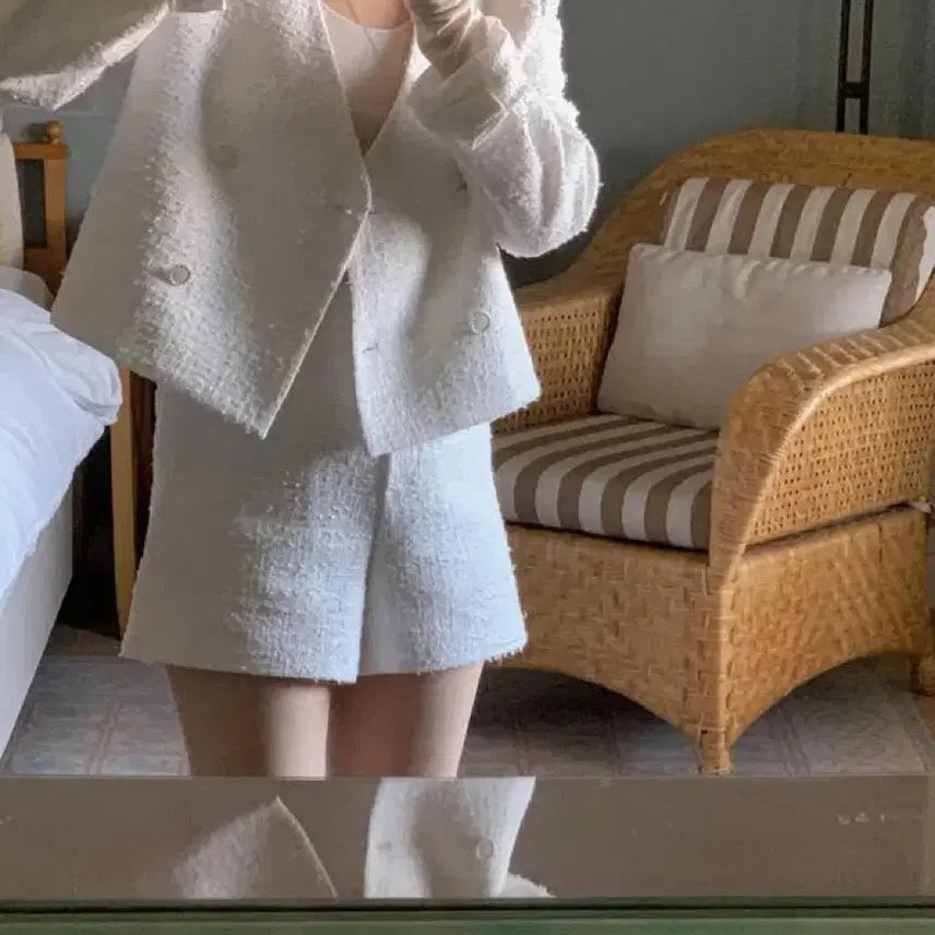 [BUNJANG] MODO White Tweed Jacket / 모도 화이트 트위드 자켓
