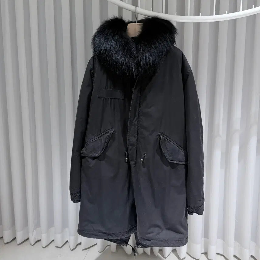 [BUNJANG] Mr. & Mrs. Furs Black Parka Jacket / (A/L) / 미스터앤미세스퍼 블랙 블랙퍼 야상 자켓