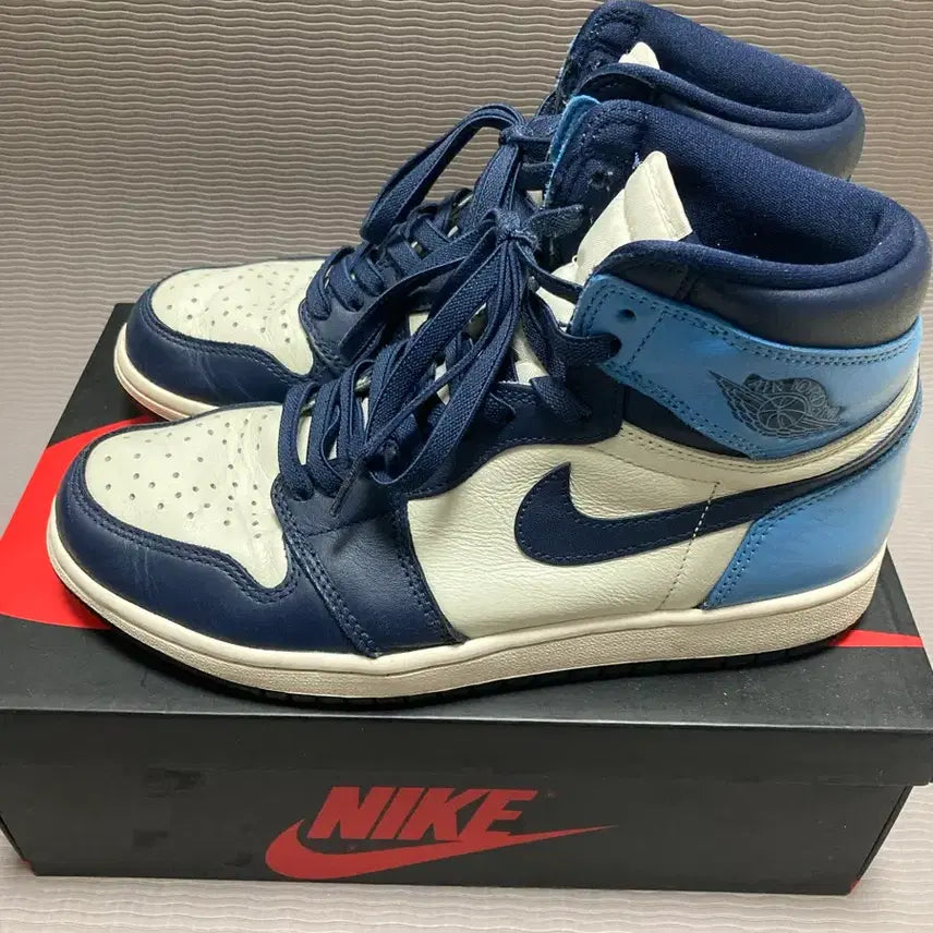 [BUNJANG] Jordan 1 Retro High Obsidian UNC 265 Full Package / 조던1 레트로 하이 옵시디언 UNC 265 박풀
