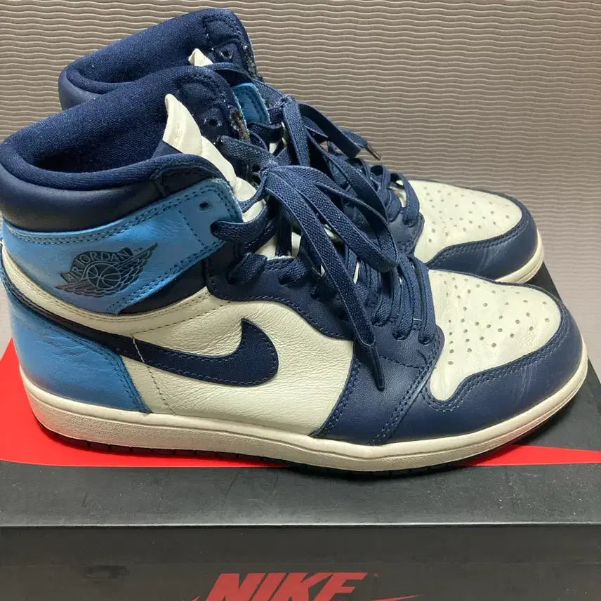 [BUNJANG] Air Jordan 1 Retro High Obsidian UNC / 조던1 레트로 하이 옵시디언 UNC 265 박풀