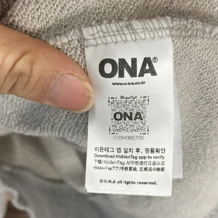 [BUNJANG] ONA Gray Casual Sweatshirt / ONA 여성캐주얼맨투맨티 그레이 FREE 영구제