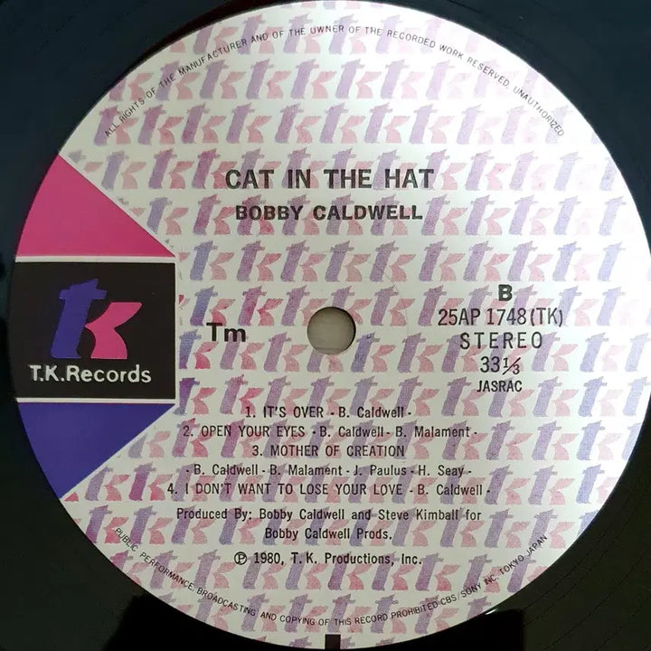 [BUNJANG] Bobby Caldwell Cat In The Hat LP / LP ㅡ BOBBY CALDWELL  /  수입명반