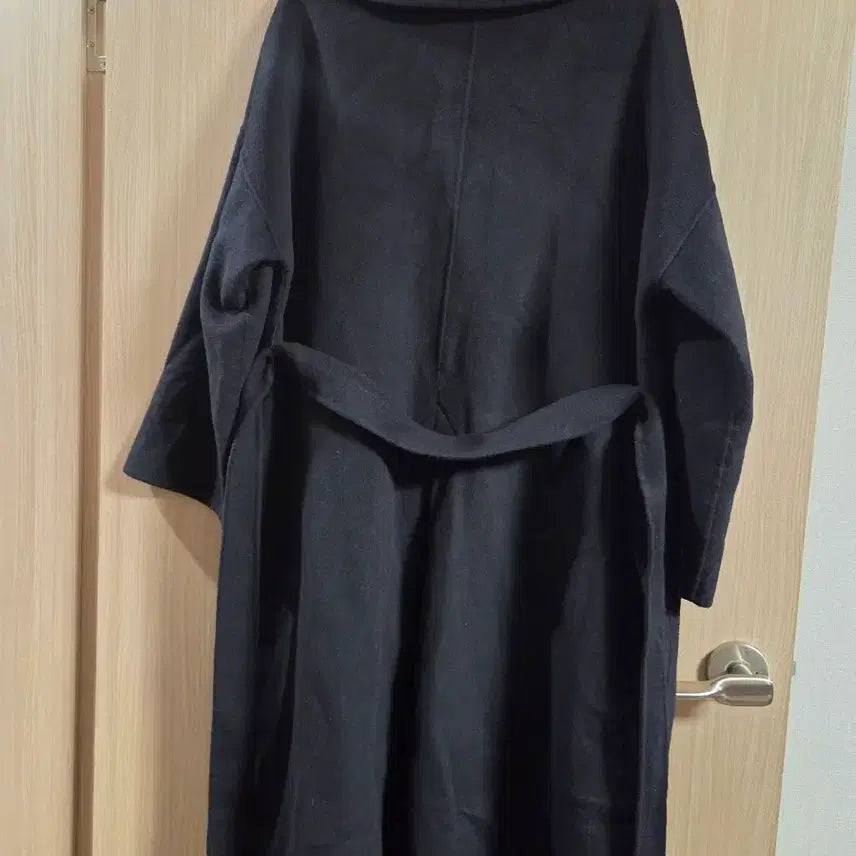 [BUNJANG] Zara Basic Black Belted Long Coat / 자라 베이직 블랙 벨트 롱코트