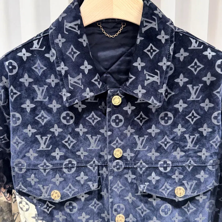 [BUNJANG] Louis Vuitton Monogram Bleach Velvet Jacket / (A+/50) / 루이비통 모노그램 블리치 벨벳 자켓