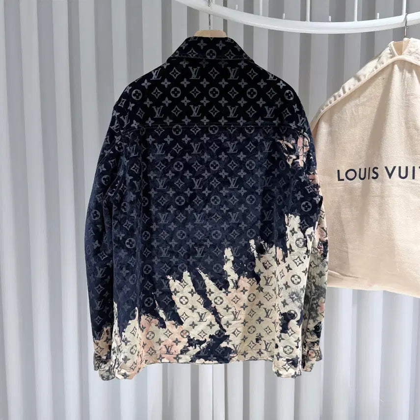 [BUNJANG] Louis Vuitton Monogram Bleach Velvet Jacket / (A+/50) / 루이비통 모노그램 블리치 벨벳 자켓