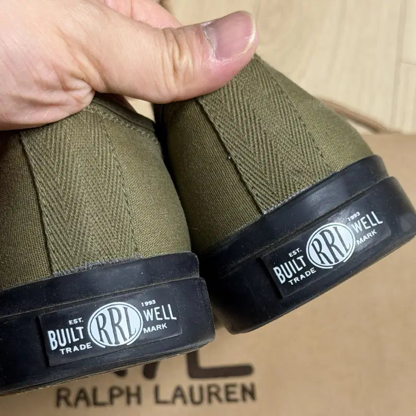 [BUNJANG] RIIZE Canvas Sneakers Olive US10 / [RRL] 캔버스 스니커즈 올리브 US10 사이즈