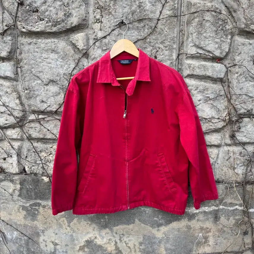 [BUNJANG] Polo Ralph Lauren Vintage Windbreaker Jacket Red M / 90s 폴로 랄프로렌 빈티지 신한 스윙톱 블루종 자켓 레드 m