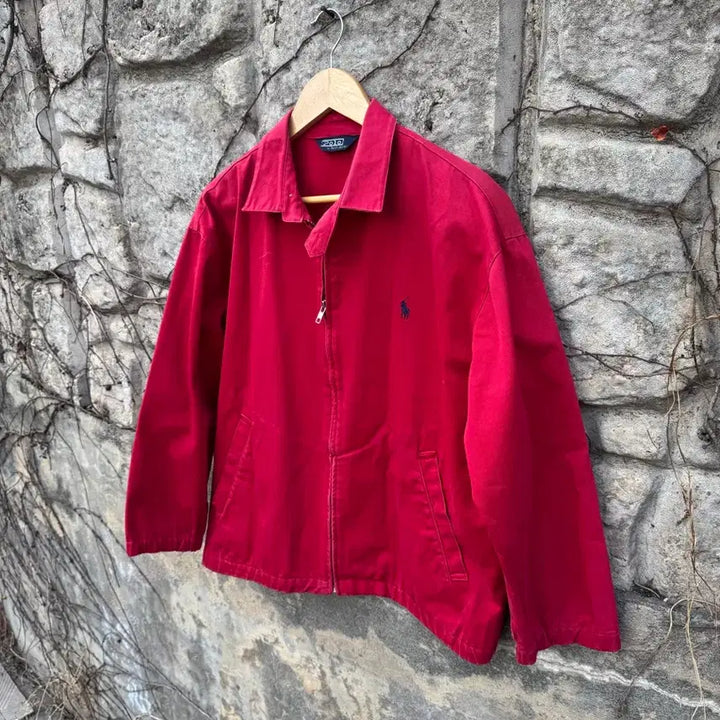 [BUNJANG] Polo Ralph Lauren Vintage Windbreaker Jacket Red M / 90s 폴로 랄프로렌 빈티지 신한 스윙톱 블루종 자켓 레드 m