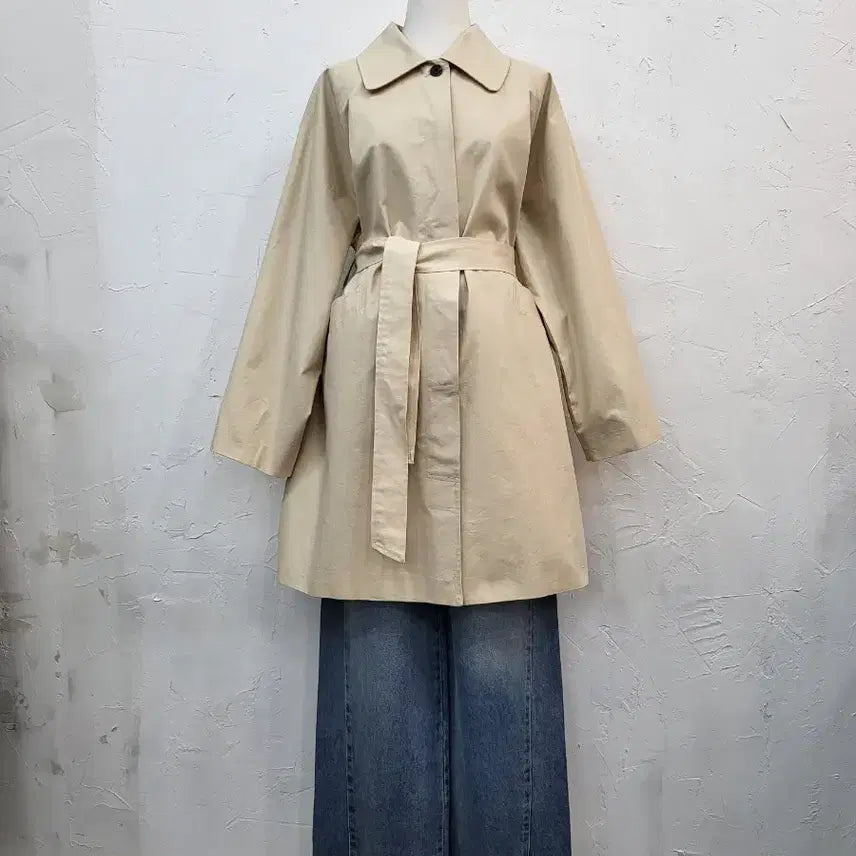 [BUNJANG] Beige Belted Trench Coat / 봄신상 베이지색 벨트 트렌치 코트F