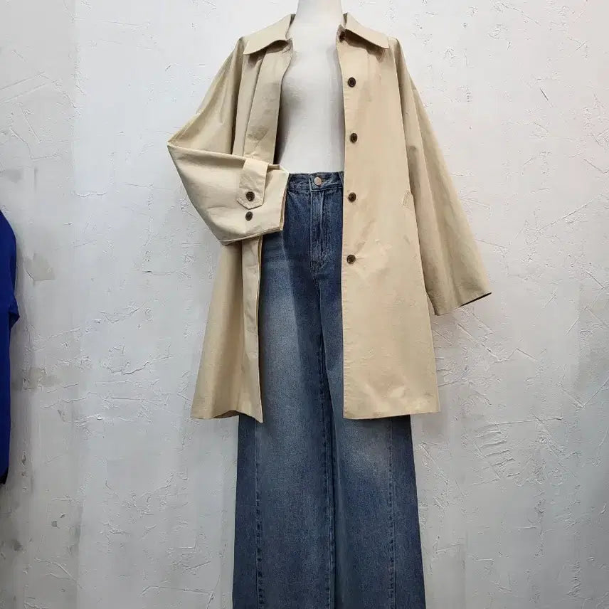 [BUNJANG] Beige Belted Trench Coat / 봄신상 베이지색 벨트 트렌치 코트F