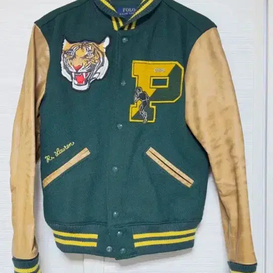 [BUNJANG] Polo Leather Varsity Jacket / 폴로레더바시티쟈켓