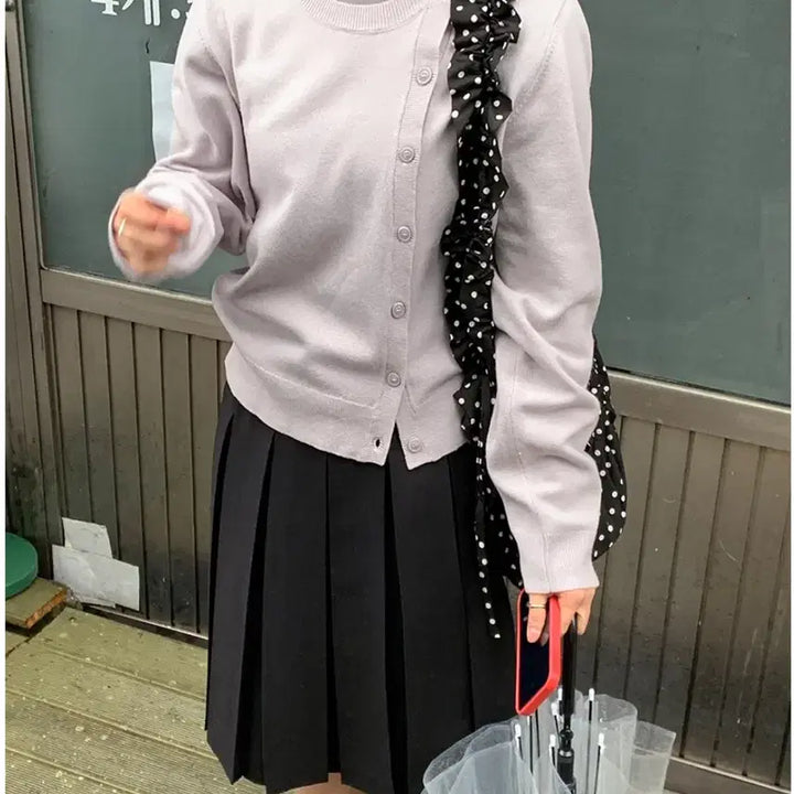 [BUNJANG] Dailyju Blidy Round Neck Cardigan / 에이블리 지그재그 데일리쥬 블리디 라운드넥 언발 가디건