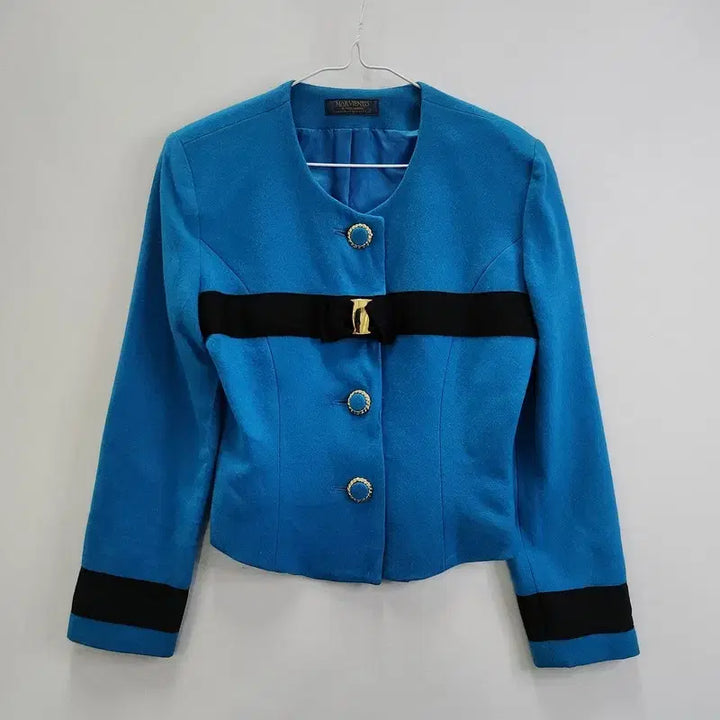 [BUNJANG] Vintage Luxury Old Money Retro Wool Jacket / [JAPAN MADE] 빈티지 럭셔리 올드머니 레트로 밴딩 리본 울자켓