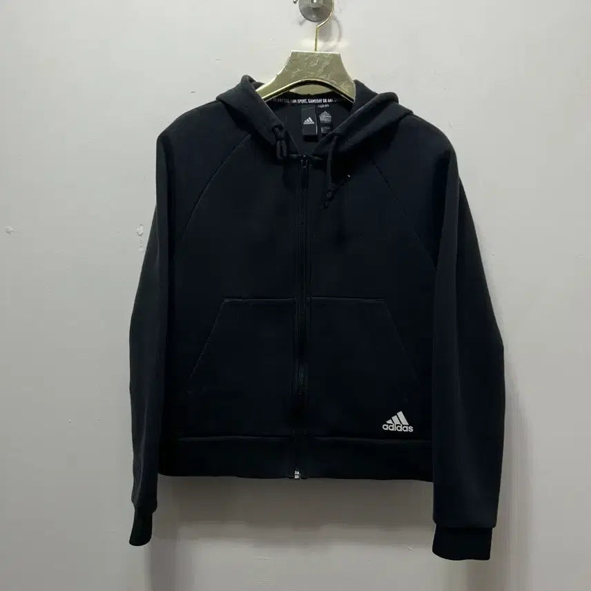 [BUNJANG] Adidas Black Hoodie Zip-up (S) / 아디다스 블랙 후드 집업 S