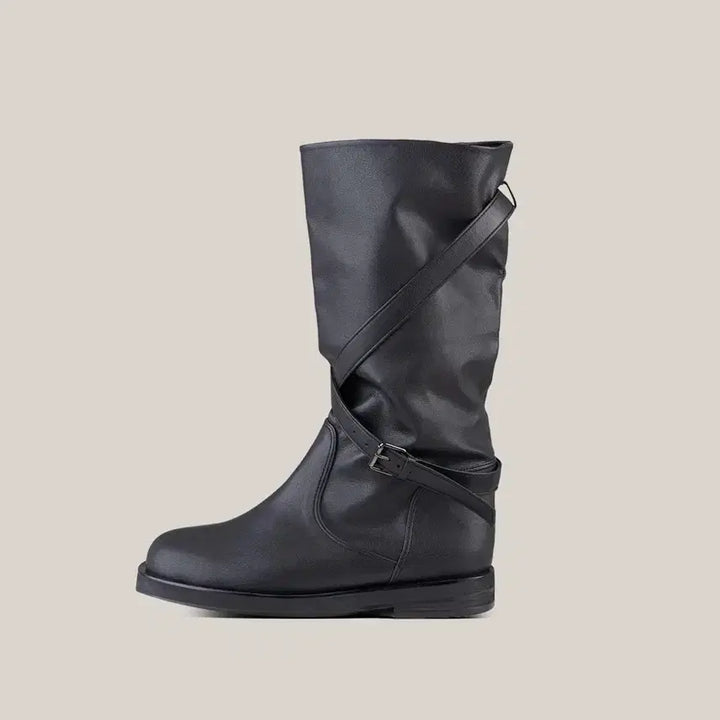 [BUNJANG] AURORA CROSS BELT BOOTS [BLACK] / 아우로 부츠 CROSS BELT BOOTS [ BLACK ]