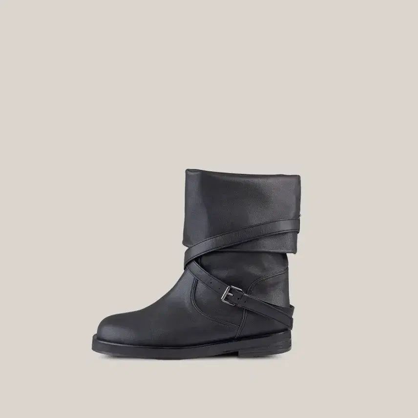 [BUNJANG] AURORA CROSS BELT BOOTS [BLACK] / 아우로 부츠 CROSS BELT BOOTS [ BLACK ]