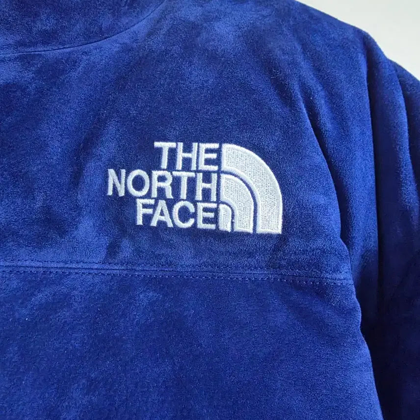 [BUNJANG] Supreme The North Face Suede Nuptse Puffer Jacket Blue / 노스페이스X슈프림 스웨이드 눕시 패딩 블루