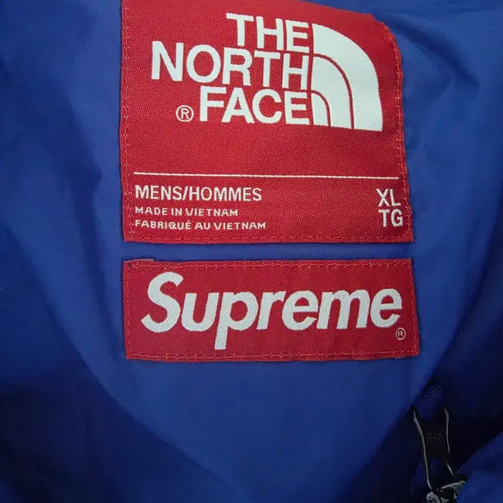 [BUNJANG] Supreme The North Face Suede Nuptse Puffer Jacket Blue / 노스페이스X슈프림 스웨이드 눕시 패딩 블루