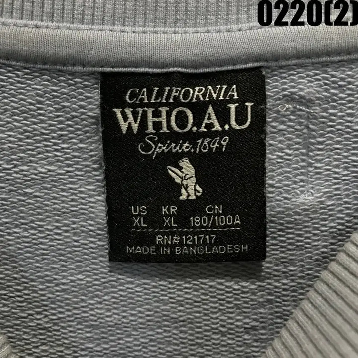 [BUNJANG] WHO.A.U Blue Sweatshirt / WHO.A.U 후아유 블루 맨투맨 티셔츠 xl