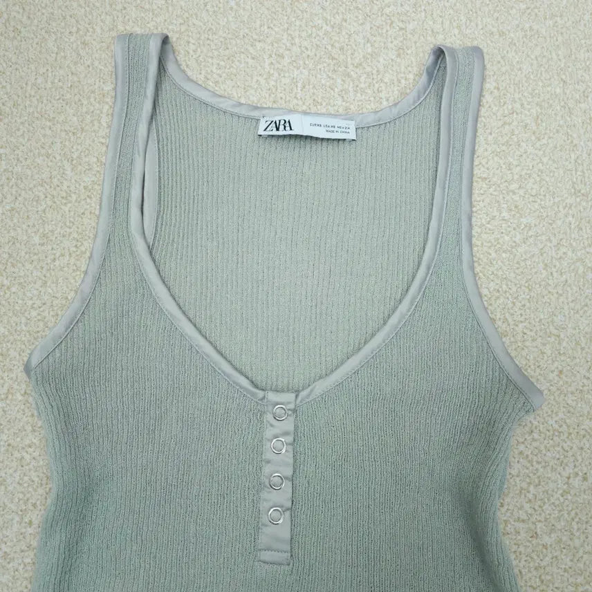 [BUNJANG] ZARA Button Sleeveless Top / (XS)여성 나시 ZARA 버튼 슬리브리스 탑 민소매