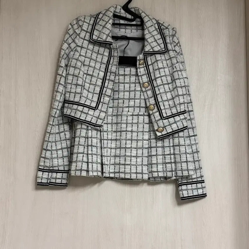 [BUNJANG] Tweed Mini Skirt Set / 체크 트위드 미니스커트 셋업